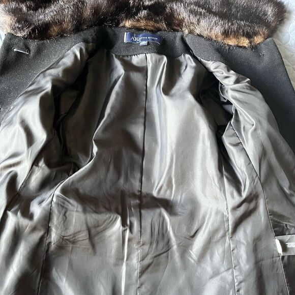 Anne Klein Wool Faux Fur Collar Jacket - Picture 4 of 7